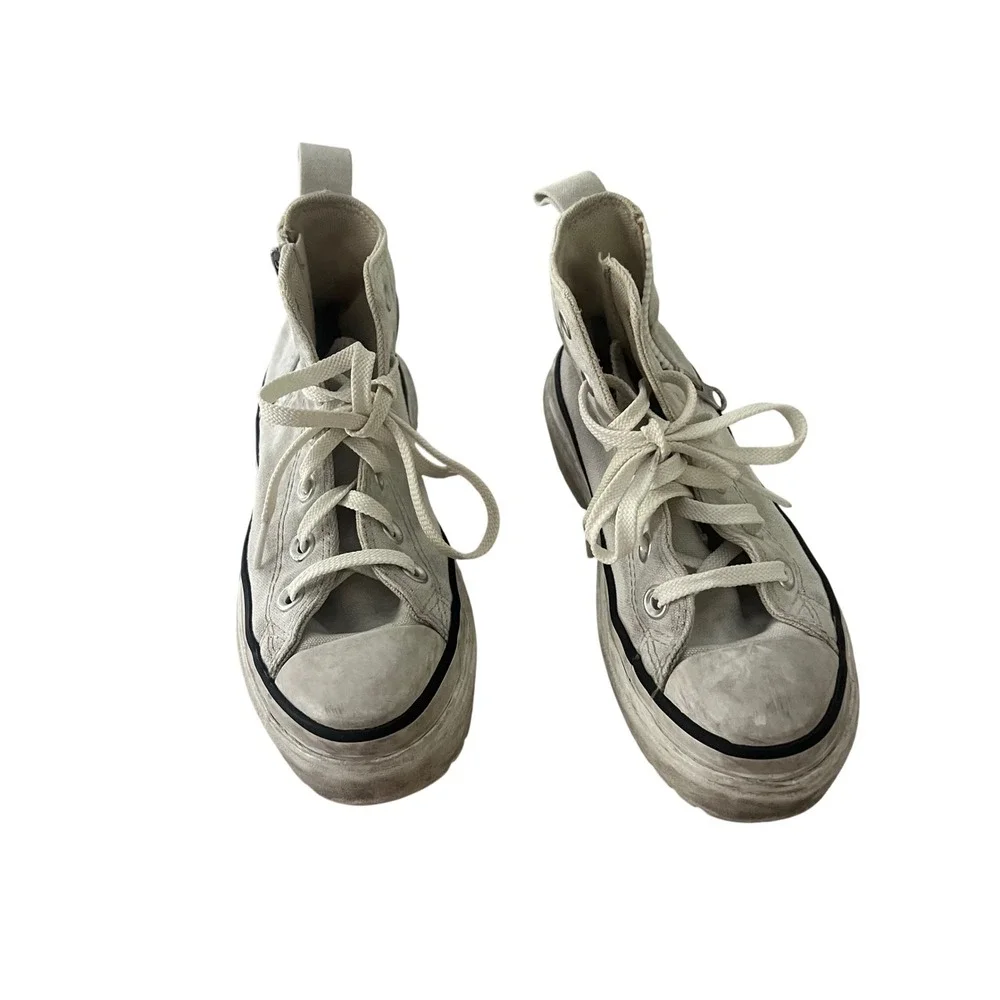 Converse Chuck Taylor All Star Lugged 2.0 High Top Zip Sneakers Parchment 13.5Y